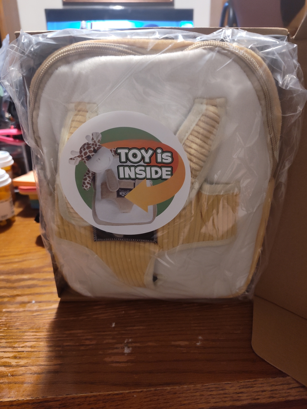 Plush Toy Backpack with Yellow Accents - Kids Toy